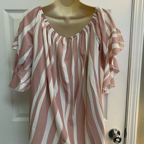 Dusty Pink Tie Front Blouse - Picture 4 of 7